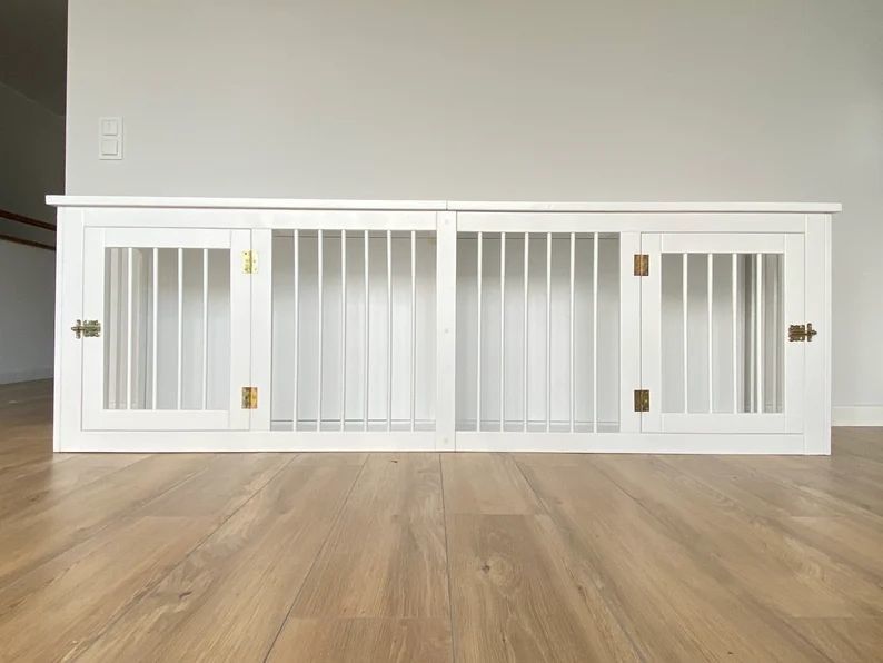 CE 목제 애완 가구 이중 도어 우즈 개는 손으로 만드는 W140*D50*H50cm을 나무 상자에 채워 넣습니다