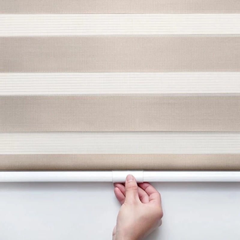 이중 창 무선 커튼 블라인드 얼룩말 롤러는 2 층 반대 UV를 그늘지게 합니다