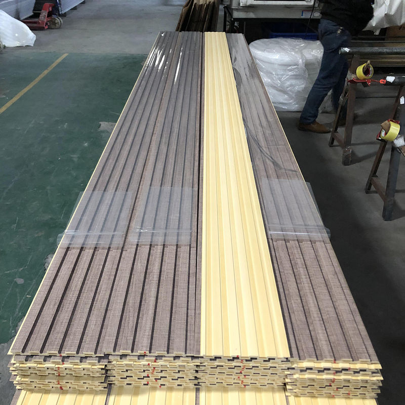 인테리어 장식 벽판 천장판 PVC 코팅 Bambu Fiber Art Louver 배경판 WPC 플루트 슬래트판