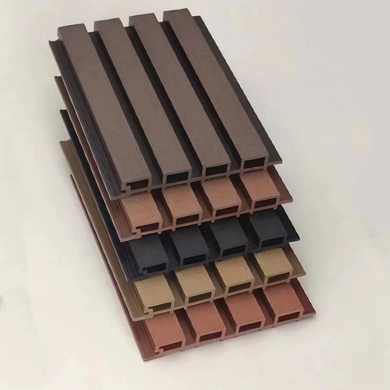 고품질의 홀로 펜스 플루트 코엑스트루션 장식용 목재 플라스틱 복합 Wpc 외관 벽 패널 클레이딩
