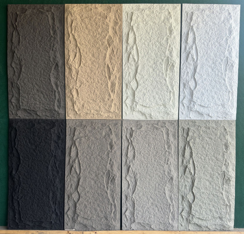 가벼운 무게 야외 외관 장식 PU 가짜 바위 폴리우레탄 돌 패널 3D PU 돌 벽 패널