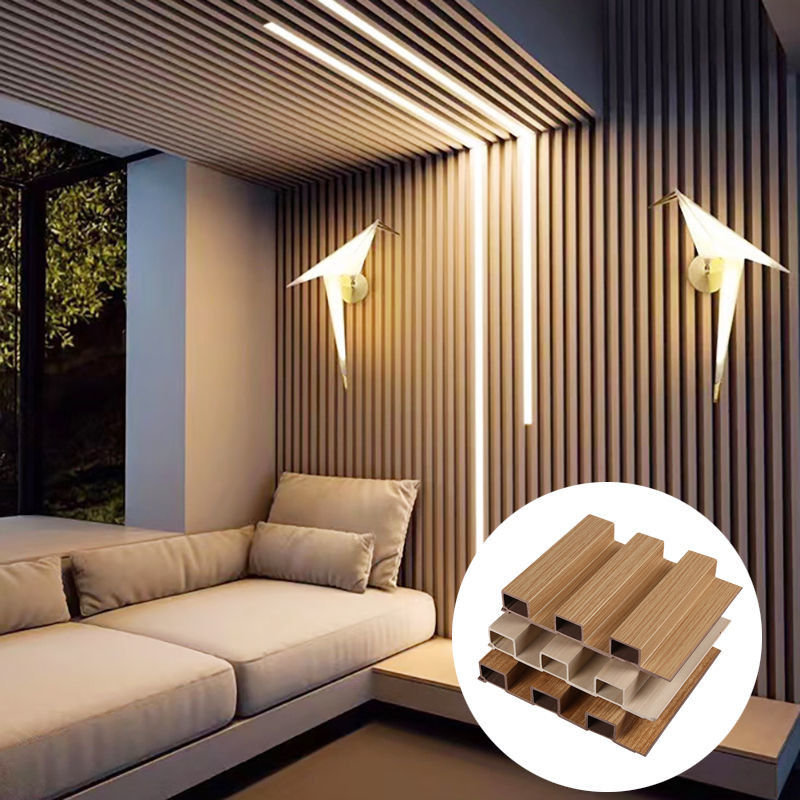 공장 실내 장식 PVC 코팅 클래딩 벽 보드 WPC 내부 플루팅 벽 패널