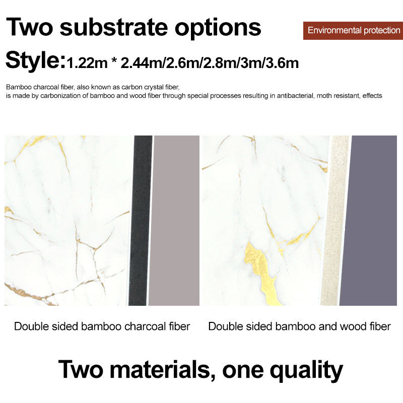 대나무 목탄 나무 플레어 금속 벽 패널 장식판 대나무 PET 금속 판