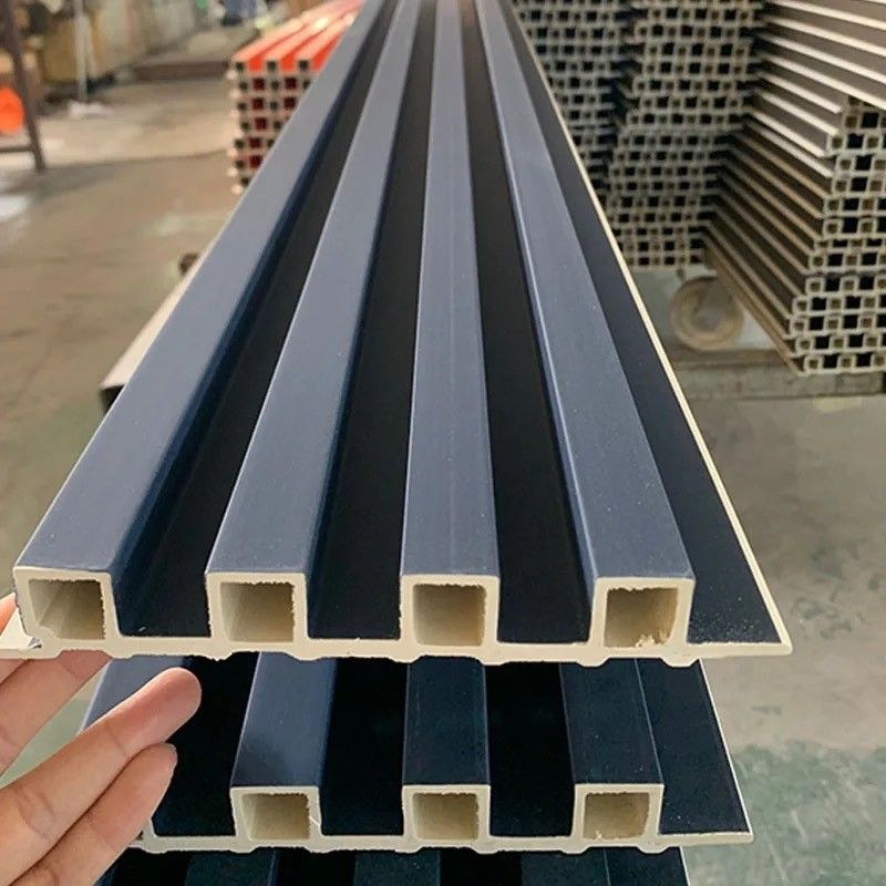 음향 내부 벽 장식 목재 3d 벽 패널 슬래트 WPC 클러딩 WPC 플루팅 벽 패널