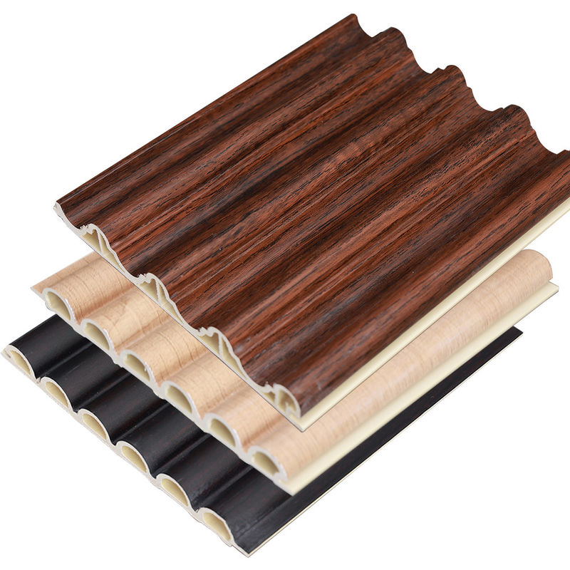 공장 실내 장식 목재 플라스틱 복합 PVC 코팅 클레이딩 플루트 된 벽판 Wpc 내부 벽 패널