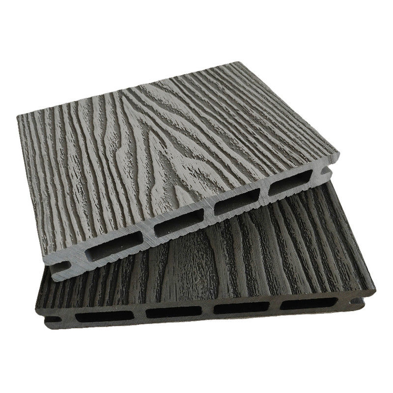 외관 나무 플라스틱 복합지붕 목재 바닥 3D 엠보스 WPC 바닥 복합지붕
