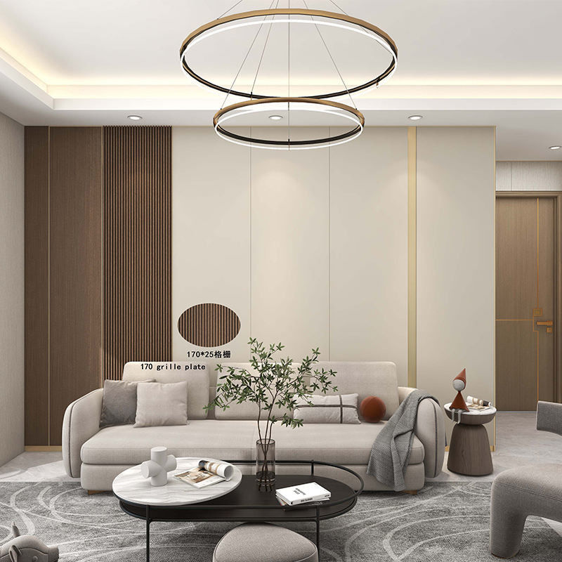 장식 벽판 천장 로버 Wpc 플루트 패널 슬레이트 목재 PVC Wpc 벽 패널 Led 인테리어