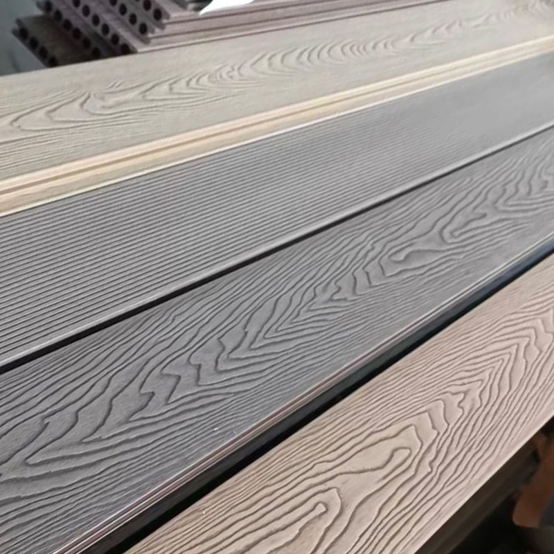 WPC 데킹 보드 방수 목재 플라스틱 복합 바닥 재료 티크와 PVC 사각형 외부 타일