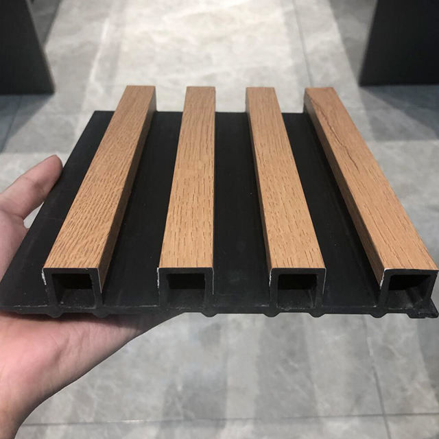 PVC WPC 인테리어 벽 지방 패널 3D 데코 WPC 벽 패널 (호텔 인테리어용 대나무 디자인)