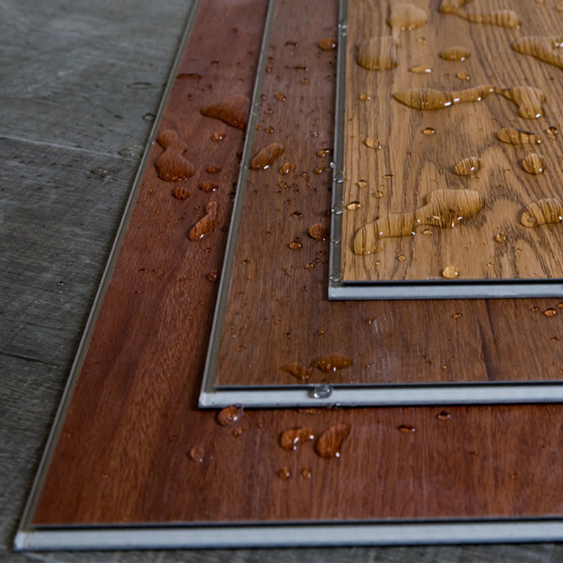 고급 7mm 8mm SPC 바닥 무료 샘플 방수 클릭 잠금 딱딱한 비닐판기 실내 헬스장 사무실 사용