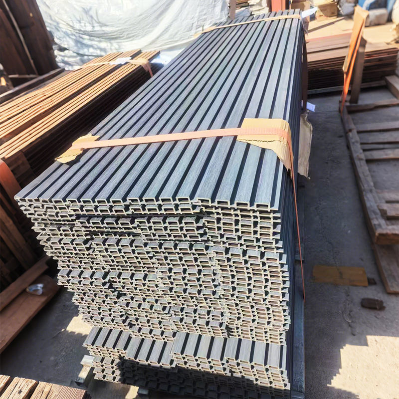 목재 플라스틱 복합 외관 외관 Wpc 벽지 방수 Wpc 플루팅 패널 장식 벽지 외관