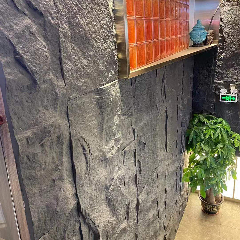 3D 가짜 돌 벽 패널 내부 벽 장식용 PU Wainscoting 패널 PU 돌 시멘트 텍스처 벽 장식용 두꺼운 억양