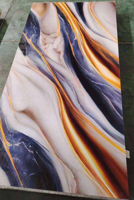 UV 대리석 시트 현대 PVC 벽 패널 하이 글로시 장식 보드 TV 배경 인테리어 홈용 플라스틱 1220x2440mm*3mm