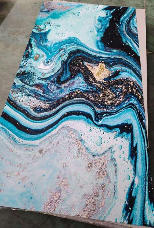 UV 대리석 시트 현대 PVC 벽 패널 하이 글로시 장식 보드 TV 배경 인테리어 홈용 플라스틱 1220x2440mm*3mm