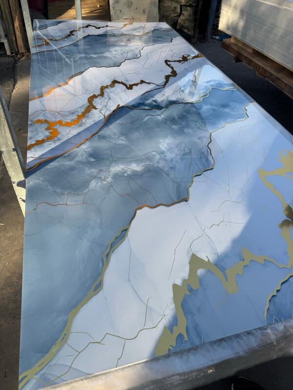 공장 직급 2.5mm 2.8mm 두께 4 * 8피트 PVC 대리석 엽 UV 보드 방수 방화 방지