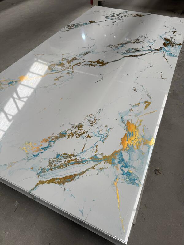 공장 직급 2.5mm 2.8mm 두께 4 * 8피트 PVC 대리석 엽 UV 보드 방수 방화 방지