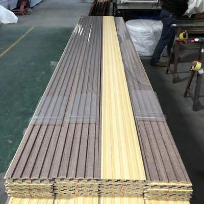 인테리어 장식 벽판 천장판 PVC 코팅 Bambu Fiber Art Louver 배경판 WPC 플루트 슬래트판