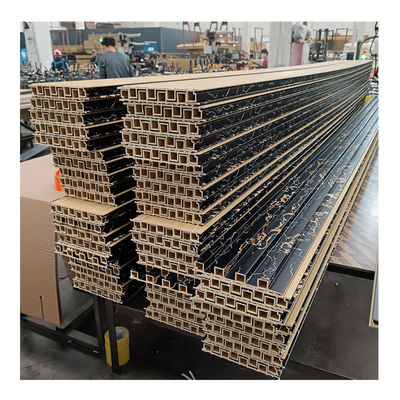 장식 벽판 천장 로버 Wpc 플루트 패널 슬레이트 목재 PVC Wpc 벽 패널 Led 인테리어