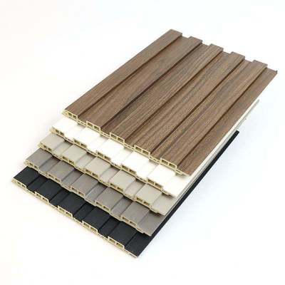 세련된 홈 인테리어를 위한 모던 PVC UV WPC 벽 패널: 최고의 플루티드 인테리어 WPC 벽 패널 디자인